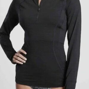 NWT Athleta Pacifica Contoured UPF 50+ Rashguard Top Black Women's Small